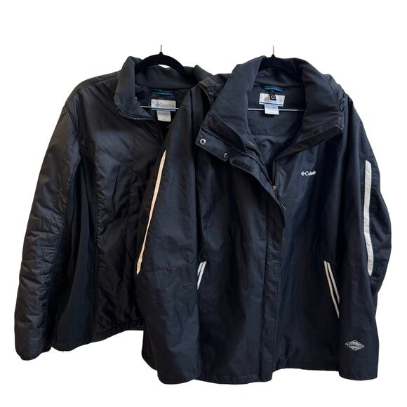 Columbia Bugaboo black Fleece Interchange Hooded winter Jacket Plus 2XL EUC - Picture 1 of 14